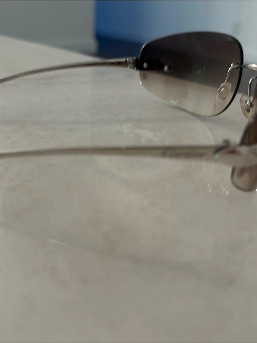Cartier Rimless Gradient Brown Sunglasses